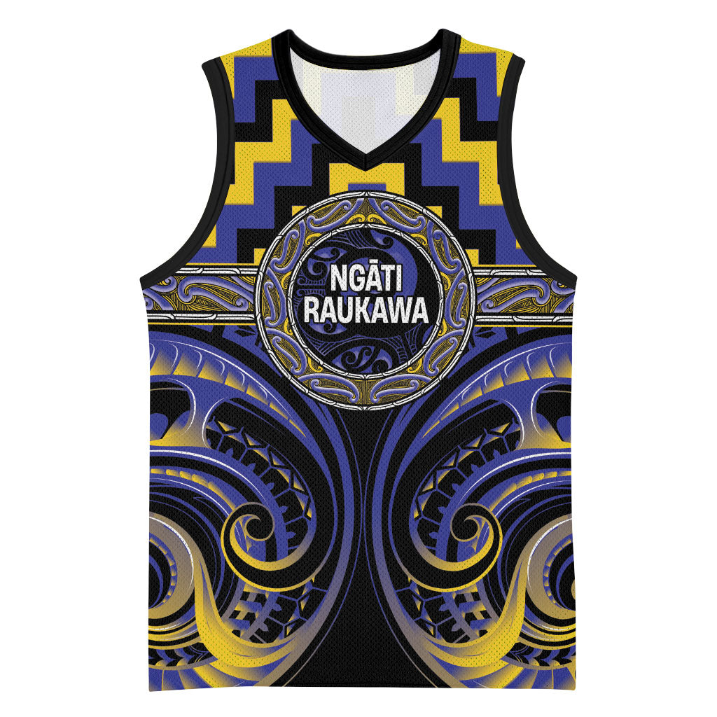 Aotearoa Ngati Raukawa Personalised Basketball Jersey Maori Iwi Poutama Puhoro Tattoo