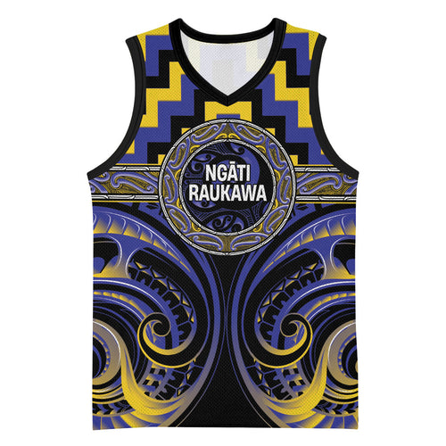 Aotearoa Ngati Raukawa Personalised Basketball Jersey Maori Iwi Poutama Puhoro Tattoo