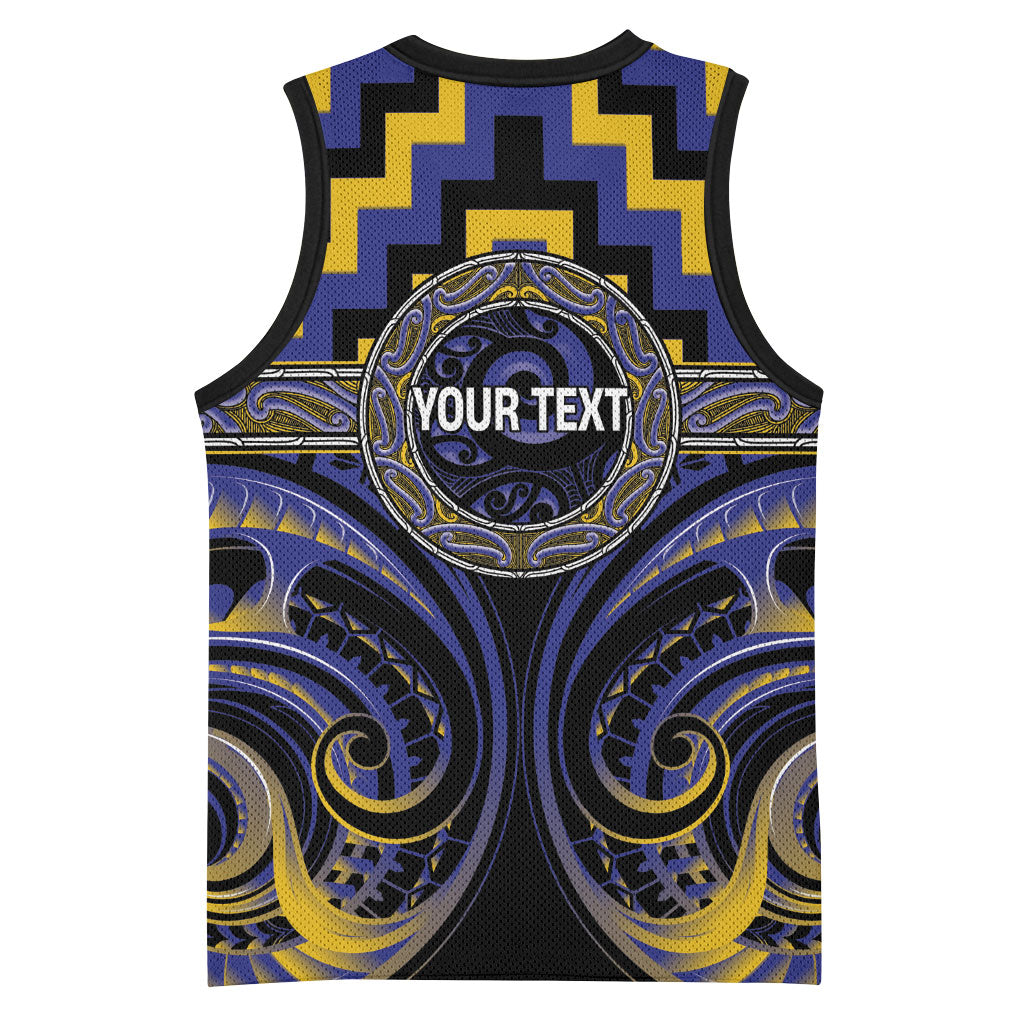 Aotearoa Ngati Raukawa Personalised Basketball Jersey Maori Iwi Poutama Puhoro Tattoo