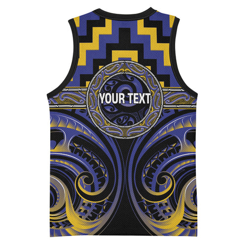 Aotearoa Ngati Raukawa Personalised Basketball Jersey Maori Iwi Poutama Puhoro Tattoo