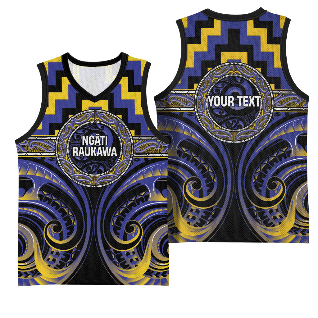 Aotearoa Ngati Raukawa Personalised Basketball Jersey Maori Iwi Poutama Puhoro Tattoo