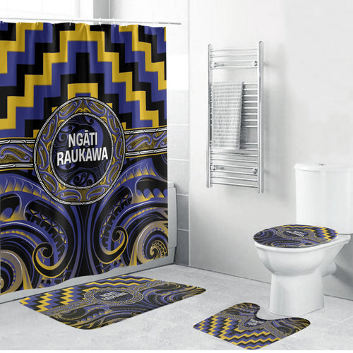 Aotearoa Ngati Raukawa Bathroom Set Maori Iwi Poutama Puhoro Tattoo