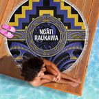 Aotearoa Ngati Raukawa Beach Blanket Maori Iwi Poutama Puhoro Tattoo