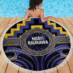 Aotearoa Ngati Raukawa Beach Blanket Maori Iwi Poutama Puhoro Tattoo