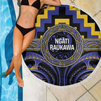 Aotearoa Ngati Raukawa Beach Blanket Maori Iwi Poutama Puhoro Tattoo