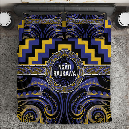 Aotearoa Ngati Raukawa Bedding Set Maori Iwi Poutama Puhoro Tattoo
