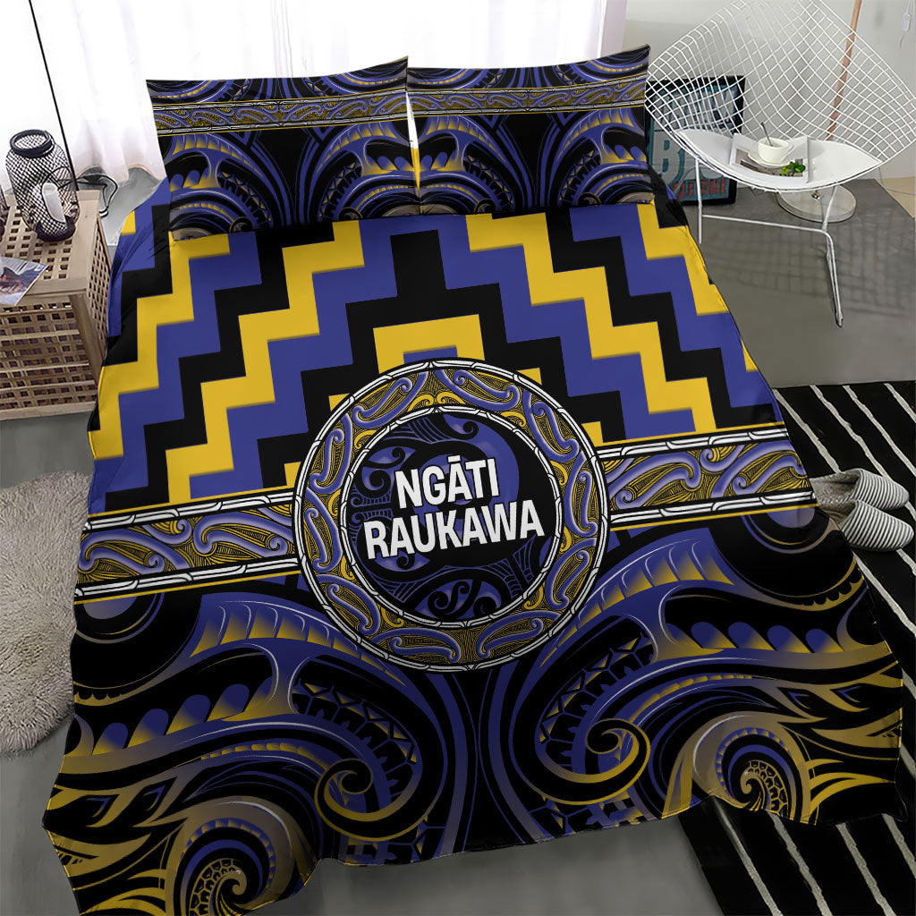Aotearoa Ngati Raukawa Bedding Set Maori Iwi Poutama Puhoro Tattoo