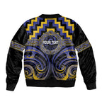 Aotearoa Ngati Raukawa Personalised Bomber Jacket Maori Iwi Poutama Puhoro Tattoo