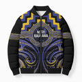 Aotearoa Ngati Raukawa Personalised Bomber Puffer Jacket Maori Iwi Poutama Puhoro Tattoo