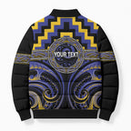 Aotearoa Ngati Raukawa Personalised Bomber Puffer Jacket Maori Iwi Poutama Puhoro Tattoo