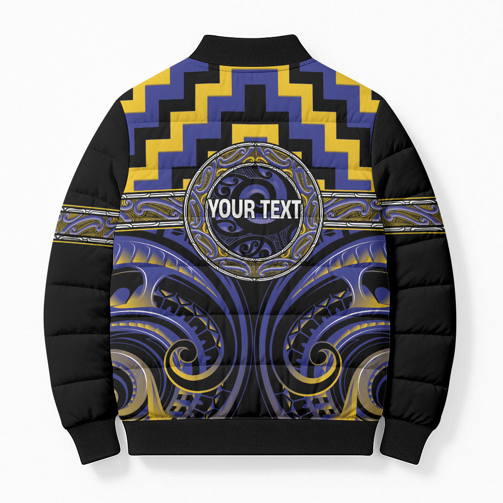 Aotearoa Ngati Raukawa Personalised Bomber Puffer Jacket Maori Iwi Poutama Puhoro Tattoo