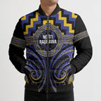 Aotearoa Ngati Raukawa Personalised Bomber Puffer Jacket Maori Iwi Poutama Puhoro Tattoo