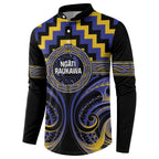 Aotearoa Ngati Raukawa Personalised Button Sweatshirt Maori Iwi Poutama Puhoro Tattoo