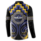 Aotearoa Ngati Raukawa Personalised Button Sweatshirt Maori Iwi Poutama Puhoro Tattoo