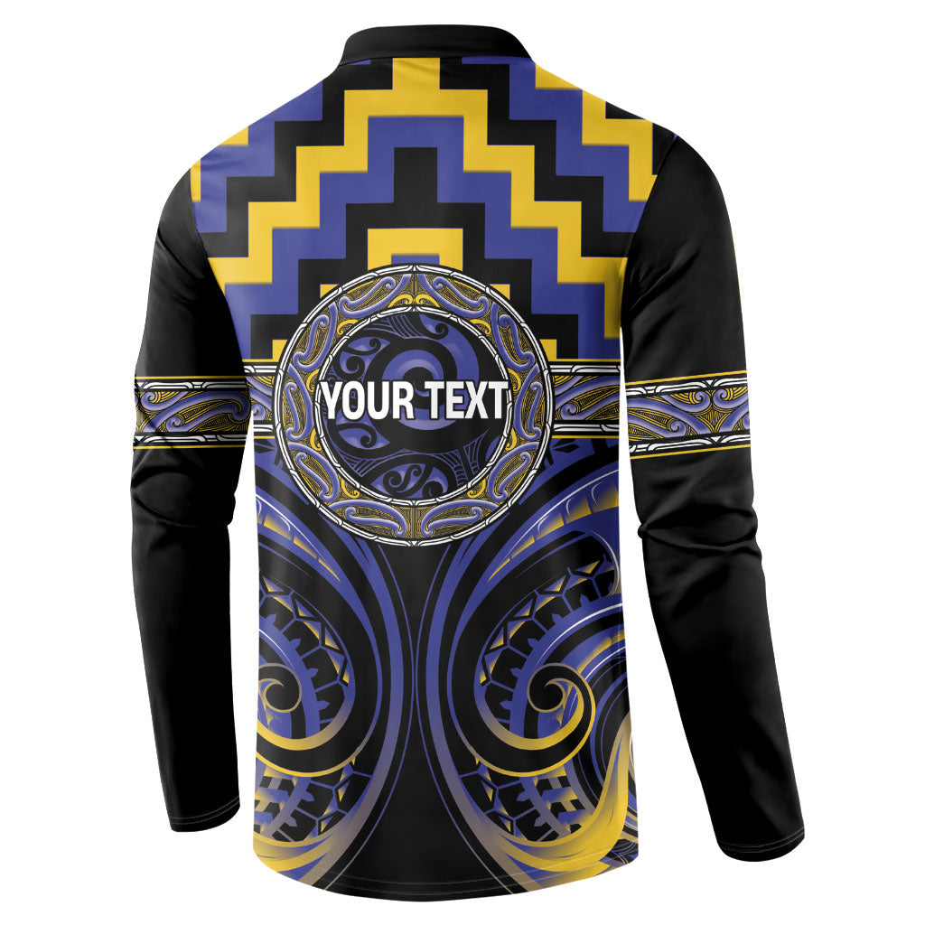 Aotearoa Ngati Raukawa Personalised Button Sweatshirt Maori Iwi Poutama Puhoro Tattoo