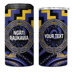 Aotearoa Ngati Raukawa Personalised 4 in 1 Can Cooler Tumbler Maori Iwi Poutama Puhoro Tattoo