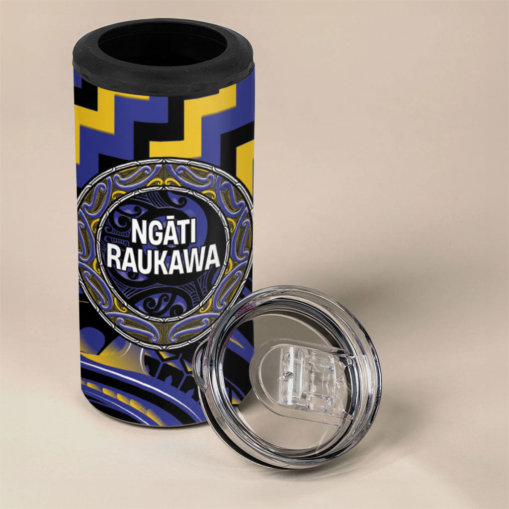 Aotearoa Ngati Raukawa Personalised 4 in 1 Can Cooler Tumbler Maori Iwi Poutama Puhoro Tattoo