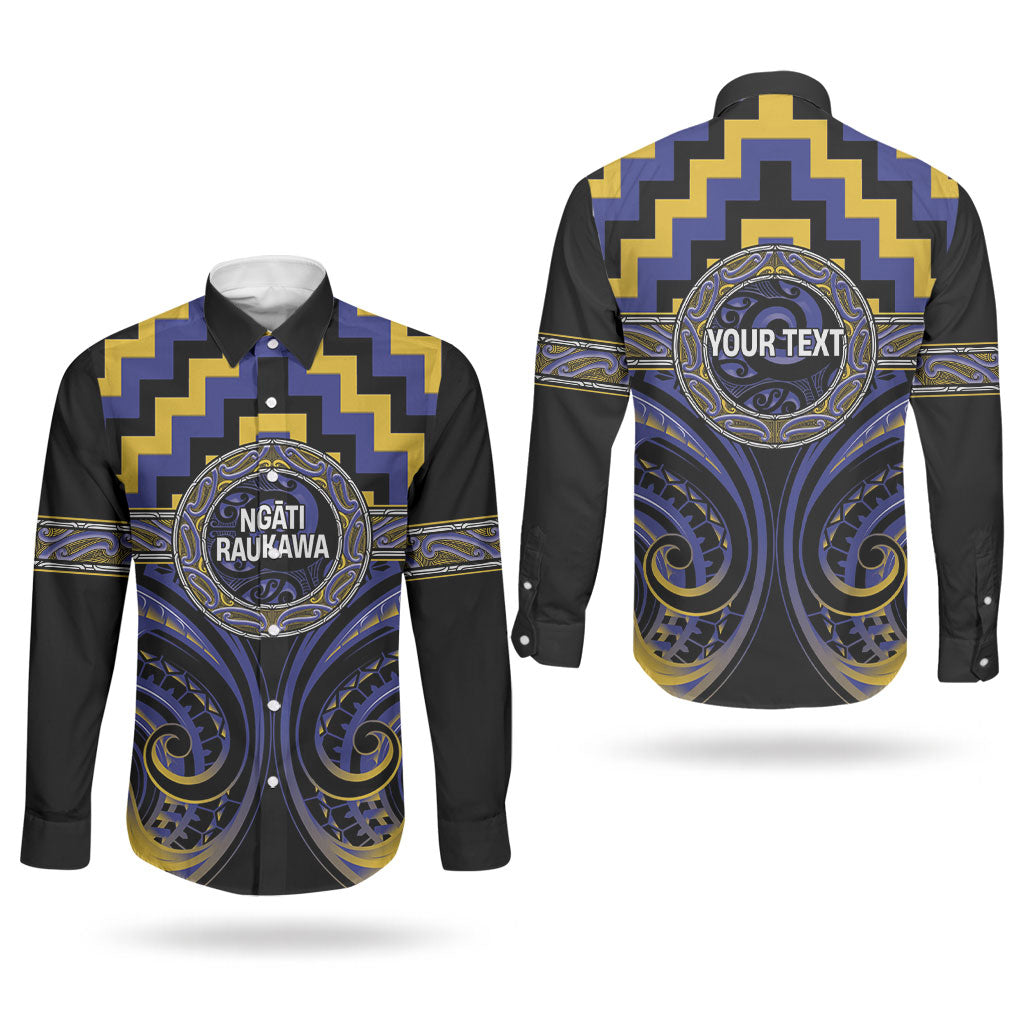 Aotearoa Ngati Raukawa Personalised Couples Matching Off Shoulder Maxi Dress and Long Sleeve Button Shirt Maori Iwi Poutama Puhoro Tattoo