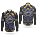 Aotearoa Ngati Raukawa Personalised Couples Matching Off Shoulder Maxi Dress and Long Sleeve Button Shirt Maori Iwi Poutama Puhoro Tattoo