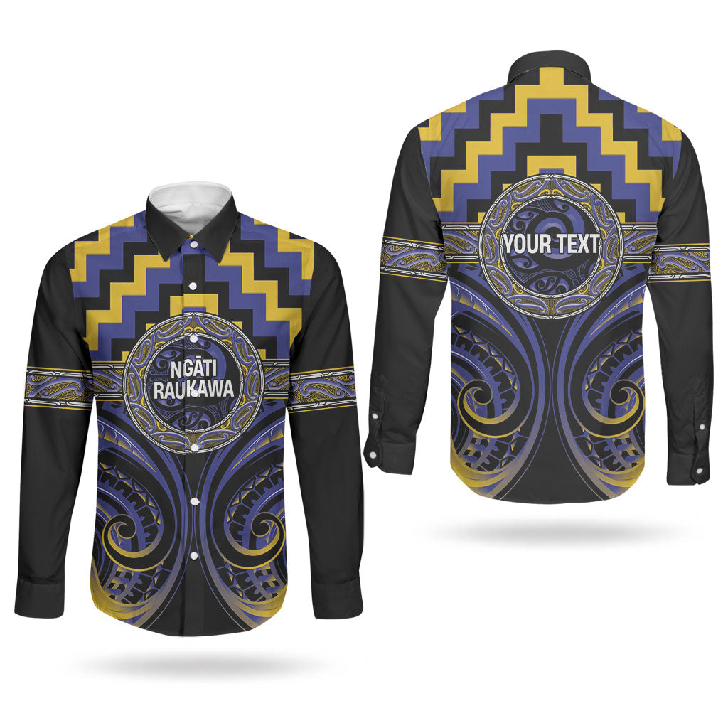 Aotearoa Ngati Raukawa Personalised Couples Matching Off The Shoulder Long Sleeve Dress and Long Sleeve Button Shirt Maori Iwi Poutama Puhoro Tattoo