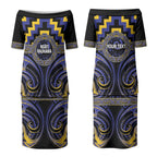 Aotearoa Ngati Raukawa Personalised Couples Matching Puletasi and Hawaiian Shirt Maori Iwi Poutama Puhoro Tattoo