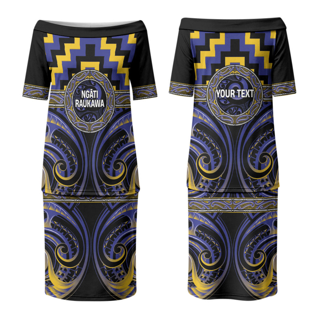 Aotearoa Ngati Raukawa Personalised Couples Matching Puletasi and Long Sleeve Button Shirt Maori Iwi Poutama Puhoro Tattoo