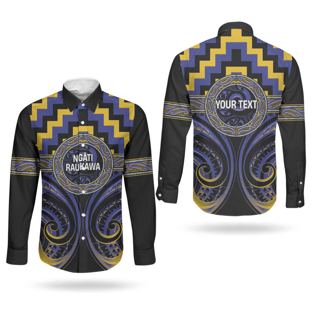 Aotearoa Ngati Raukawa Personalised Couples Matching Short Sleeve Bodycon Dress and Long Sleeve Button Shirt Maori Iwi Poutama Puhoro Tattoo