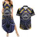 Aotearoa Ngati Raukawa Personalised Couples Matching Summer Maxi Dress and Hawaiian Shirt Maori Iwi Poutama Puhoro Tattoo