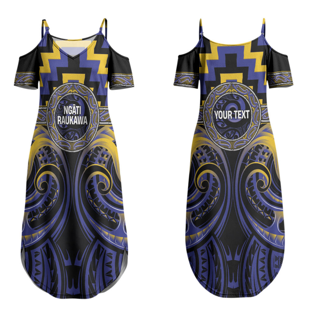 Aotearoa Ngati Raukawa Personalised Couples Matching Summer Maxi Dress and Hawaiian Shirt Maori Iwi Poutama Puhoro Tattoo