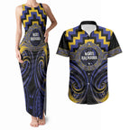 Aotearoa Ngati Raukawa Personalised Couples Matching Tank Maxi Dress and Hawaiian Shirt Maori Iwi Poutama Puhoro Tattoo
