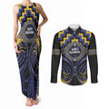 Aotearoa Ngati Raukawa Personalised Couples Matching Tank Maxi Dress and Long Sleeve Button Shirt Maori Iwi Poutama Puhoro Tattoo