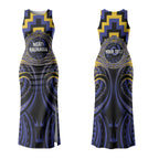 Aotearoa Ngati Raukawa Personalised Couples Matching Tank Maxi Dress and Long Sleeve Button Shirt Maori Iwi Poutama Puhoro Tattoo