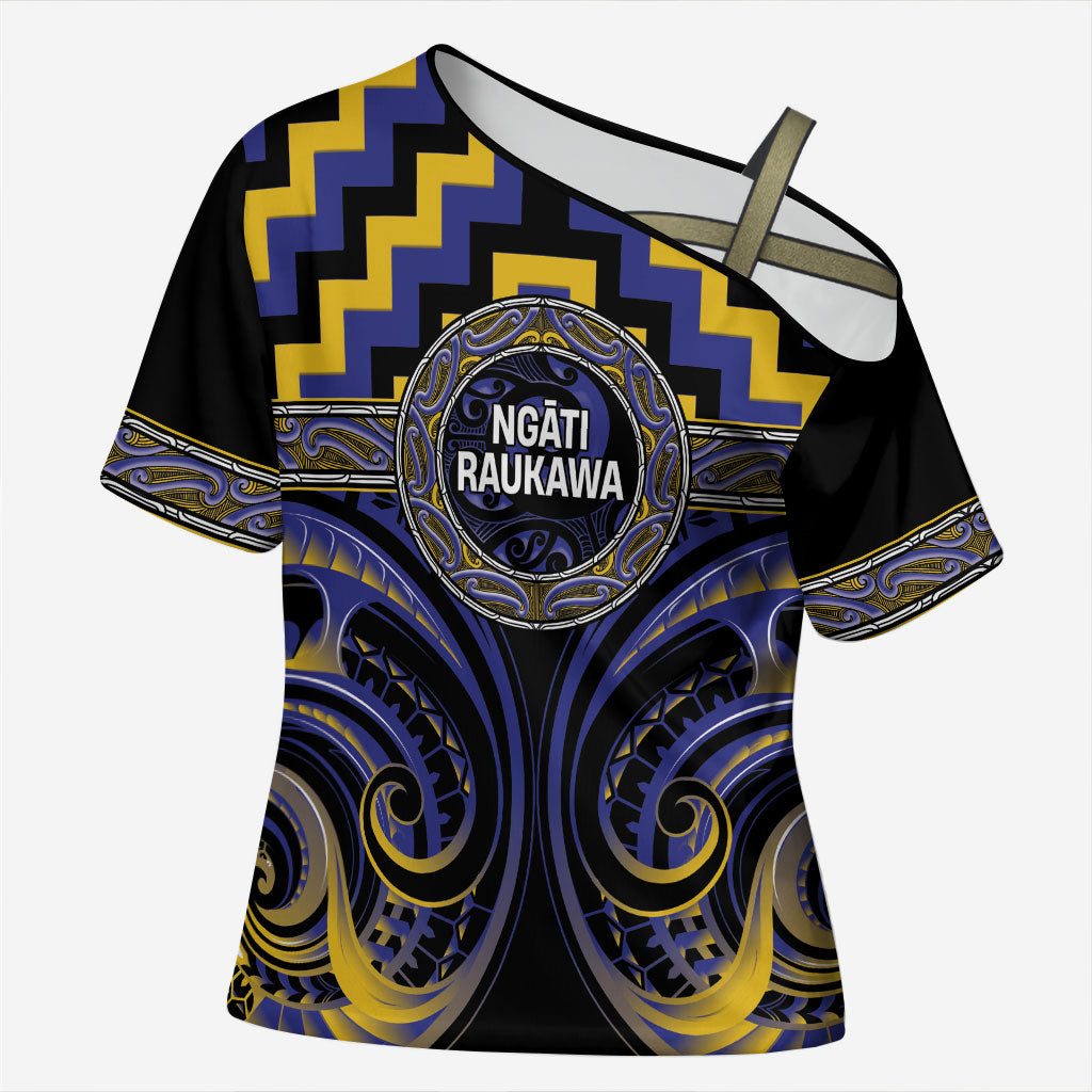 Aotearoa Ngati Raukawa Personalised Cross Shoulder Shirt Maori Iwi Poutama Puhoro Tattoo