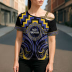 Aotearoa Ngati Raukawa Personalised Cross Shoulder Shirt Maori Iwi Poutama Puhoro Tattoo
