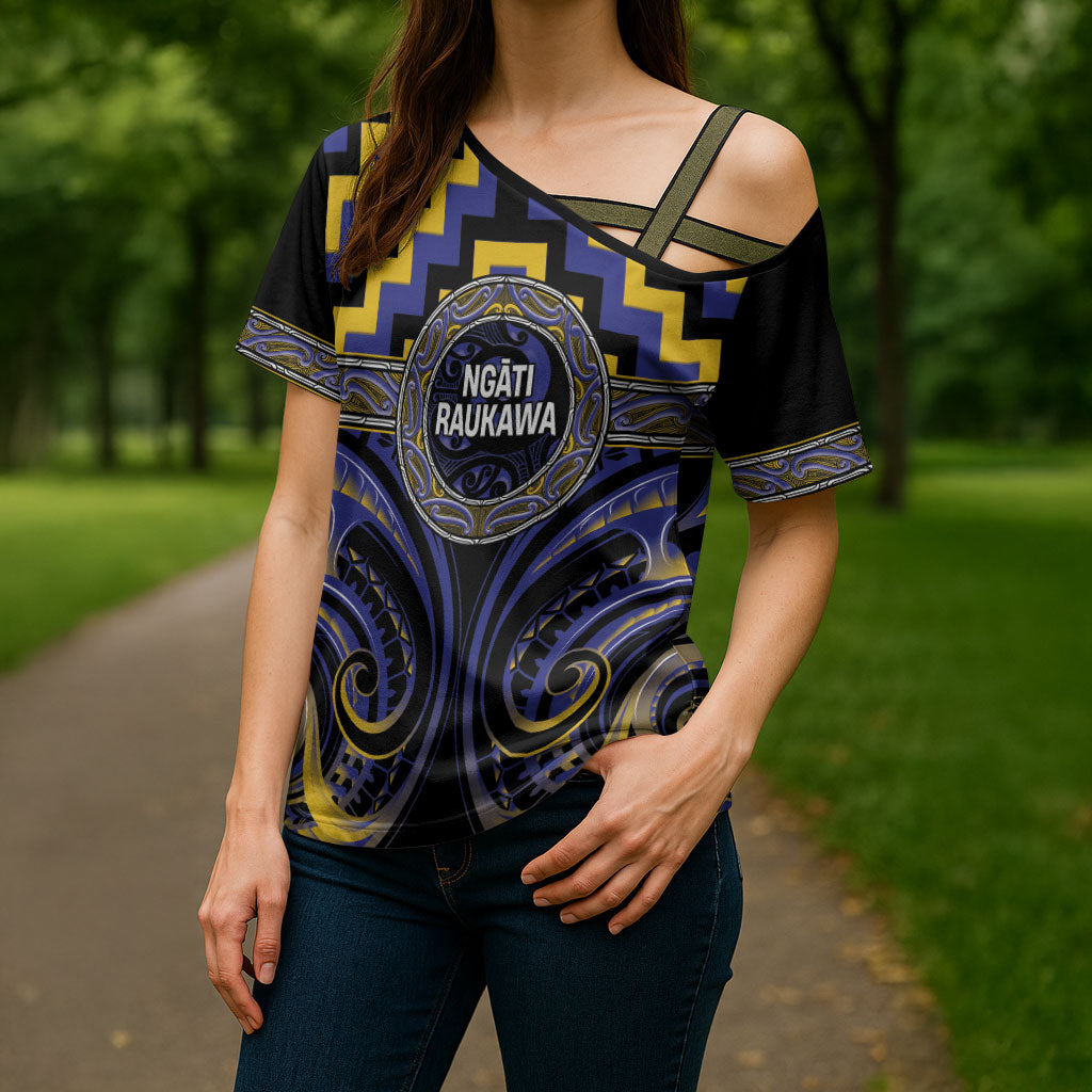 Aotearoa Ngati Raukawa Personalised Cross Shoulder Shirt Maori Iwi Poutama Puhoro Tattoo