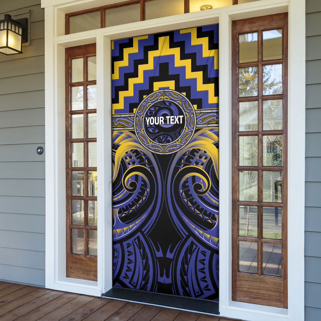 Aotearoa Ngati Raukawa Personalised Door Cover Maori Iwi Poutama Puhoro Tattoo