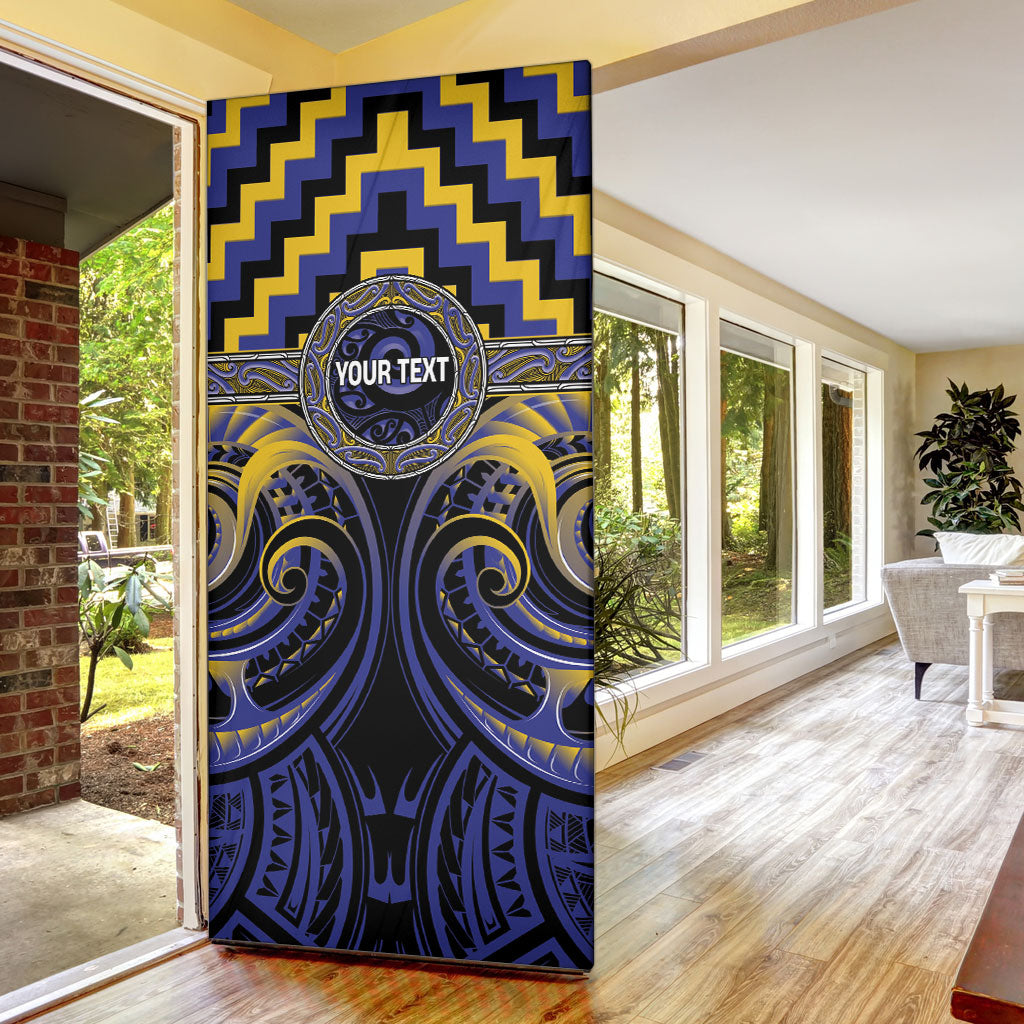 Aotearoa Ngati Raukawa Personalised Door Cover Maori Iwi Poutama Puhoro Tattoo