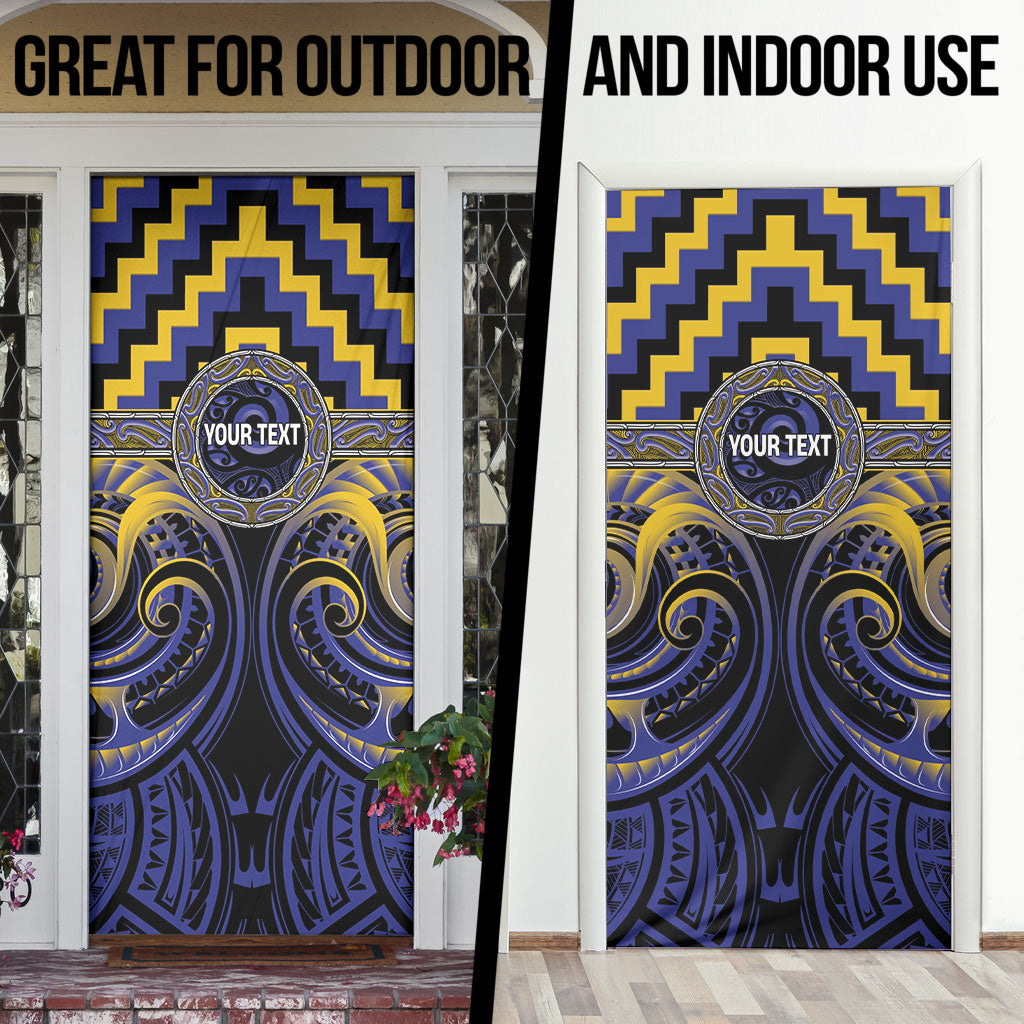 Aotearoa Ngati Raukawa Personalised Door Cover Maori Iwi Poutama Puhoro Tattoo