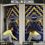Aotearoa Ngati Raukawa Personalised Door Cover Maori Iwi Poutama Puhoro Tattoo