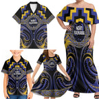 Aotearoa Ngati Raukawa Personalised Family Matching Off Shoulder Maxi Dress and Hawaiian Shirt Maori Iwi Poutama Puhoro Tattoo