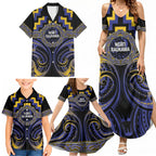 Aotearoa Ngati Raukawa Personalised Family Matching Summer Maxi Dress and Hawaiian Shirt Maori Iwi Poutama Puhoro Tattoo