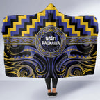 Aotearoa Ngati Raukawa Hooded Blanket Maori Iwi Poutama Puhoro Tattoo