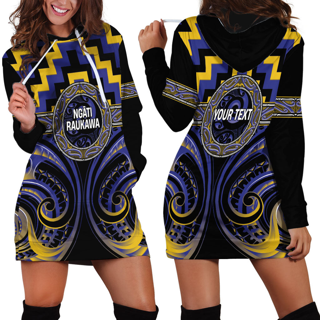 Aotearoa Ngati Raukawa Personalised Hoodie Dress Maori Iwi Poutama Puhoro Tattoo