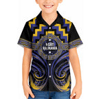 Aotearoa Ngati Raukawa Personalised Kid Hawaiian Shirt Maori Iwi Poutama Puhoro Tattoo