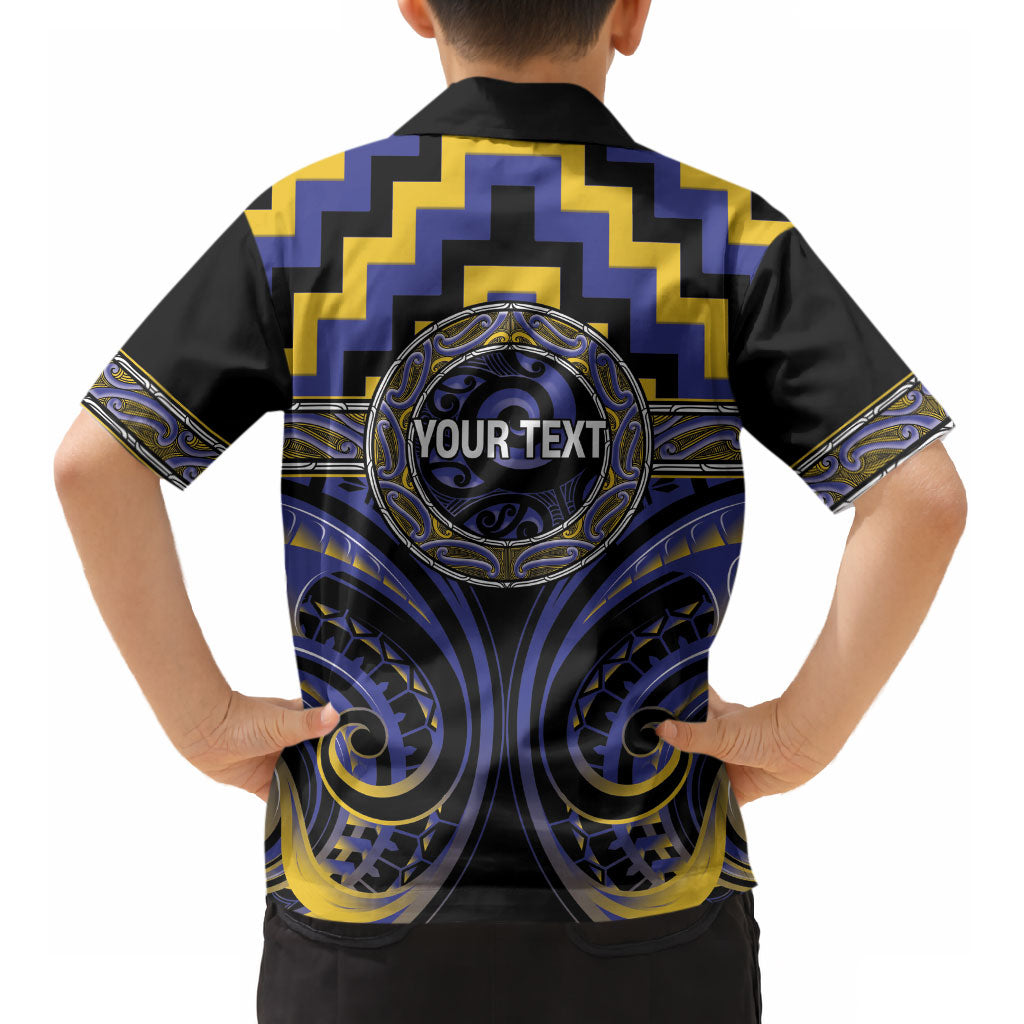 Aotearoa Ngati Raukawa Personalised Kid Hawaiian Shirt Maori Iwi Poutama Puhoro Tattoo