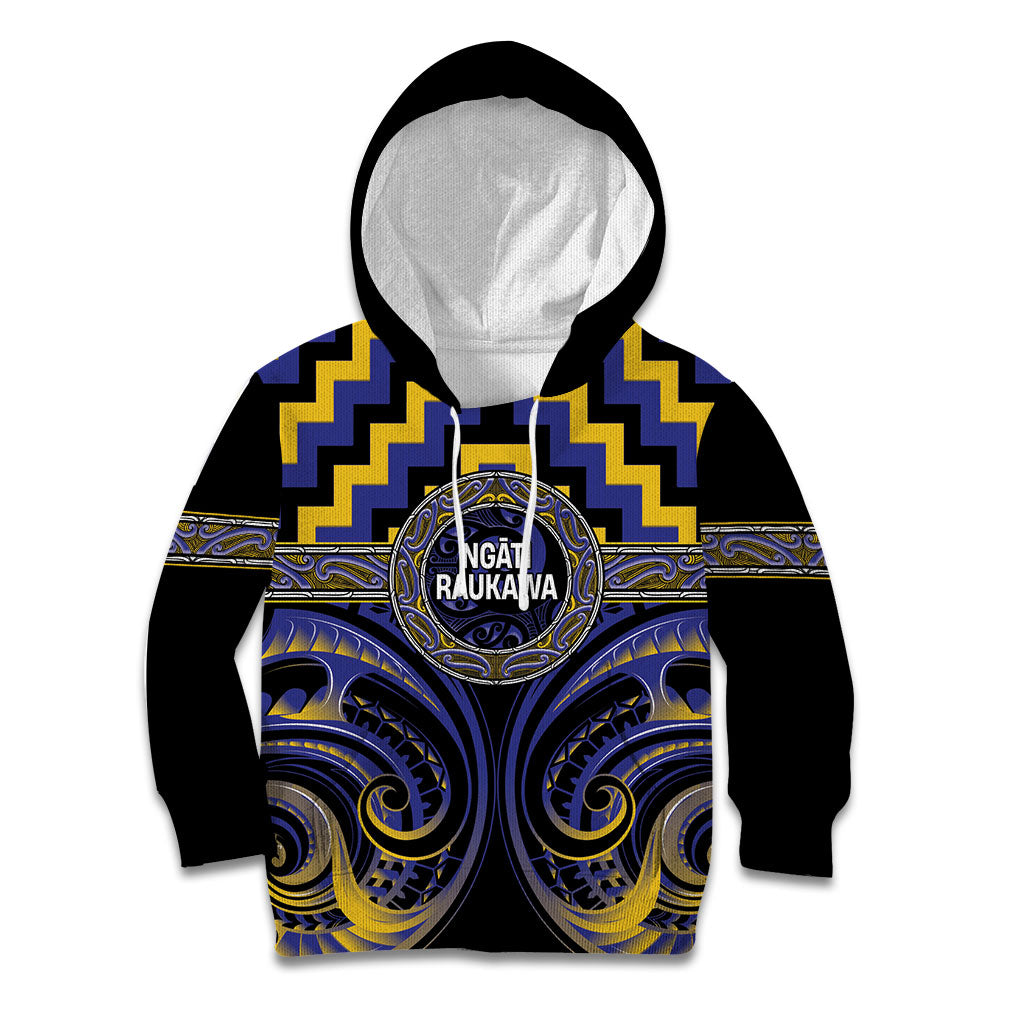 Aotearoa Ngati Raukawa Personalised Kid Hoodie Maori Iwi Poutama Puhoro Tattoo