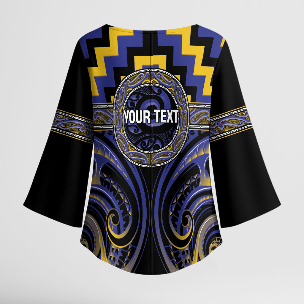 Aotearoa Ngati Raukawa Personalised Kimono Sleeve Blouse Maori Iwi Poutama Puhoro Tattoo