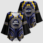 Aotearoa Ngati Raukawa Personalised Kimono Sleeve Blouse Maori Iwi Poutama Puhoro Tattoo