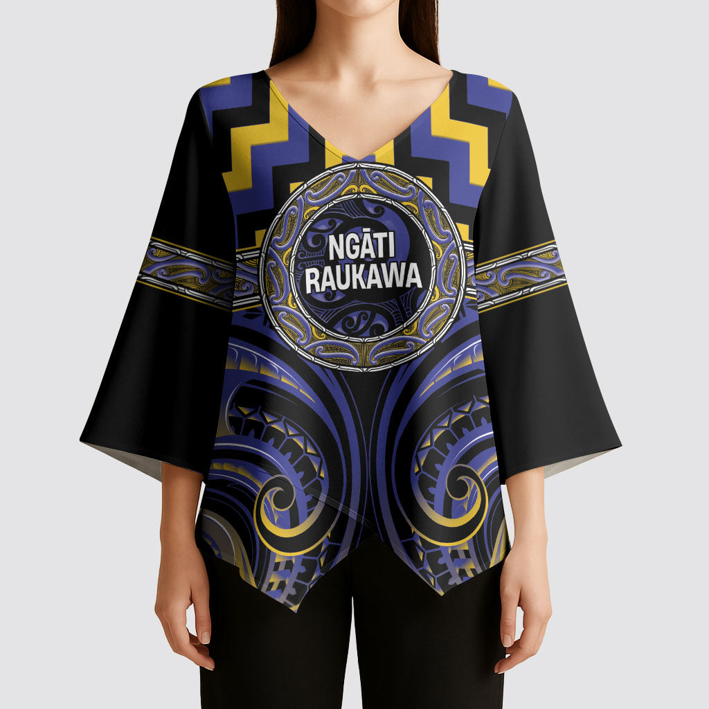 Aotearoa Ngati Raukawa Personalised Kimono Sleeve Blouse Maori Iwi Poutama Puhoro Tattoo