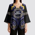 Aotearoa Ngati Raukawa Personalised Kimono Sleeve Blouse Maori Iwi Poutama Puhoro Tattoo